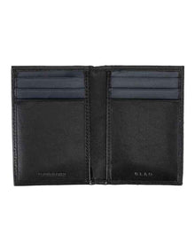 Leather Magnetic Closure Wallet Black/Navy Wallet Black/Navy