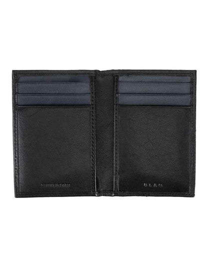 Leather Magnetic Closure Wallet Black/Navy Wallet Black/Navy