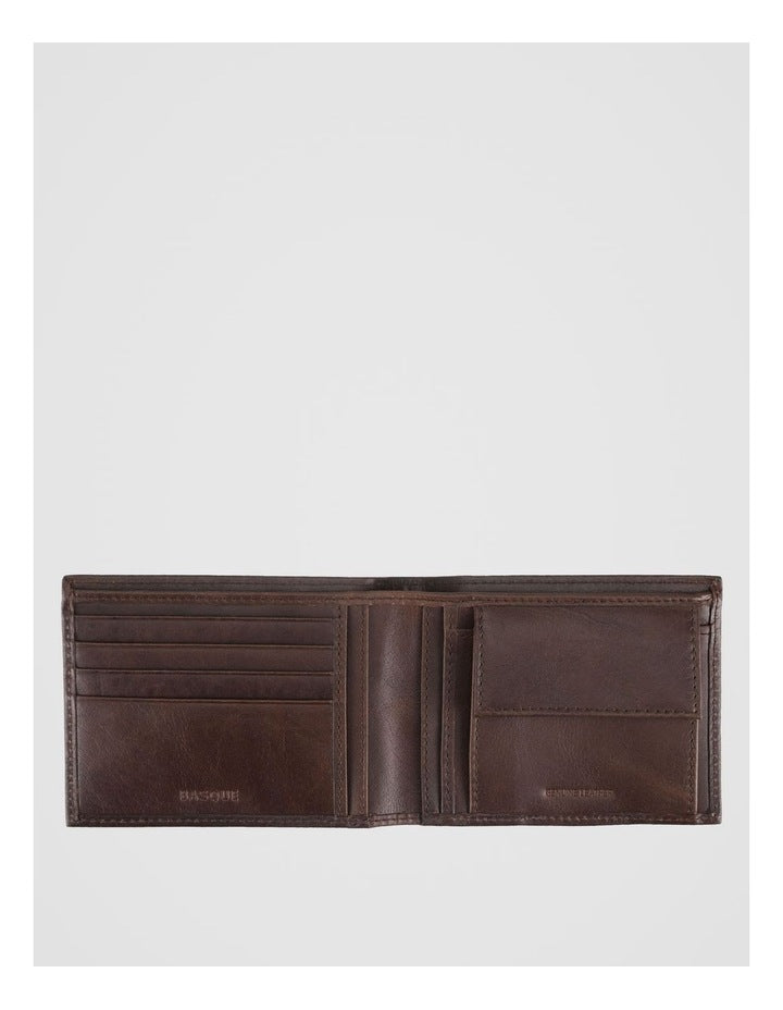Bifold Leather Wallet With Coin Purse Brown Wallet Brown