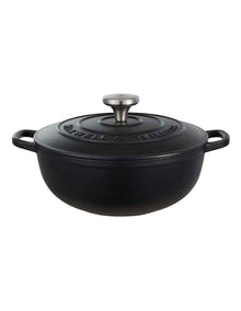 Cast Iron Round Casserole 24cm/3.3L in Black