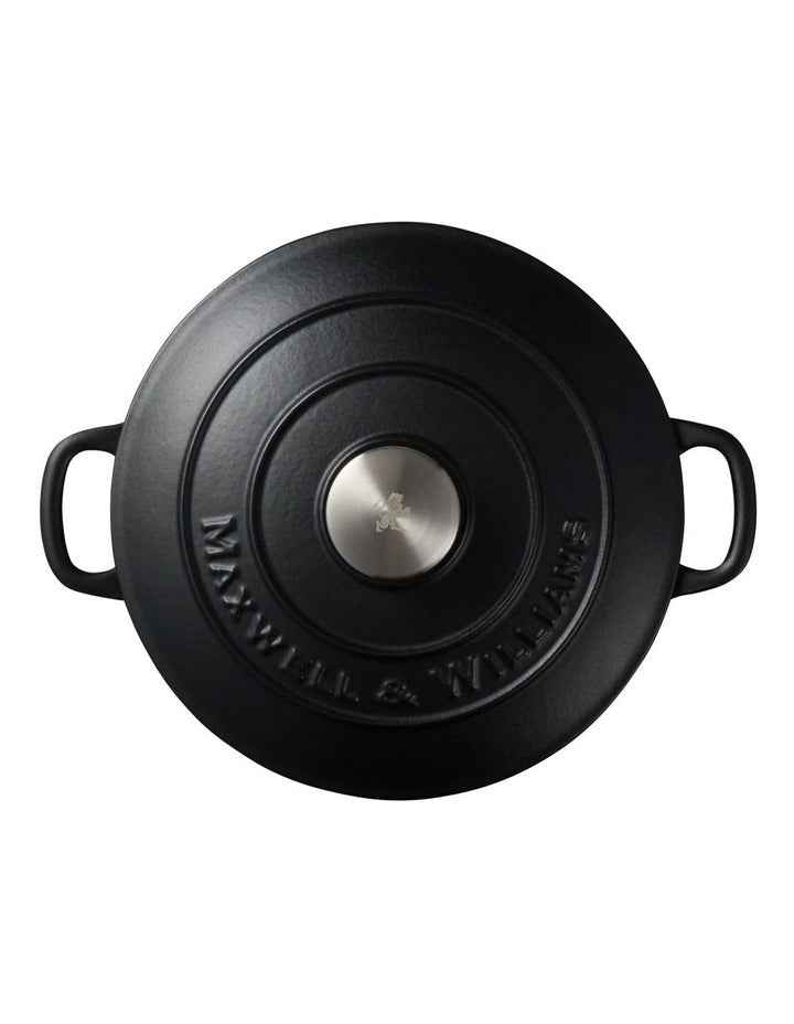 Cast Iron Round Casserole 24cm/3.3L in Black