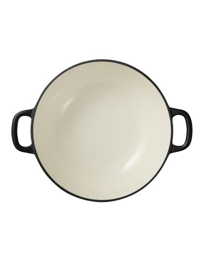 Cast Iron Round Casserole 24cm/3.3L in Black