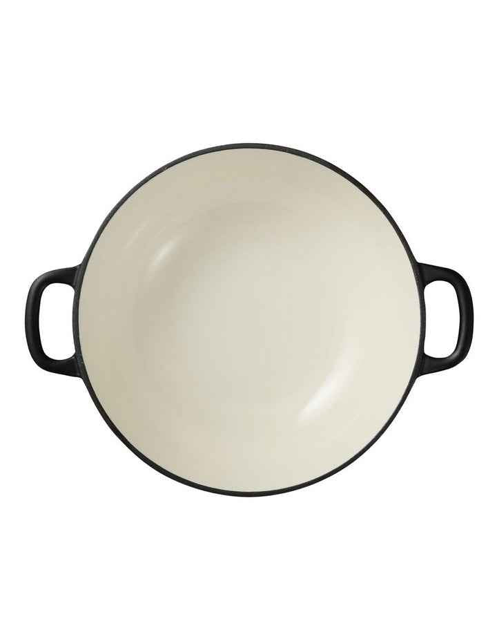 Cast Iron Round Casserole 24cm/3.3L in Black