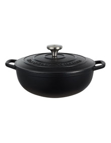 Cast Iron Round Casserole 26cm/4L in Black