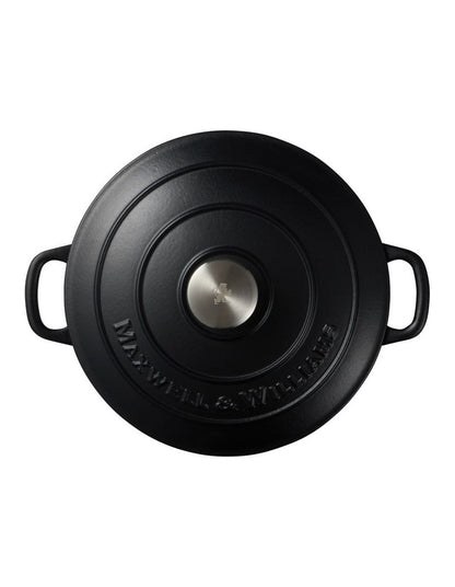 Cast Iron Round Casserole 26cm/4L in Black