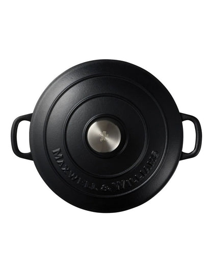 Cast Iron Round Casserole 26cm/4L in Black