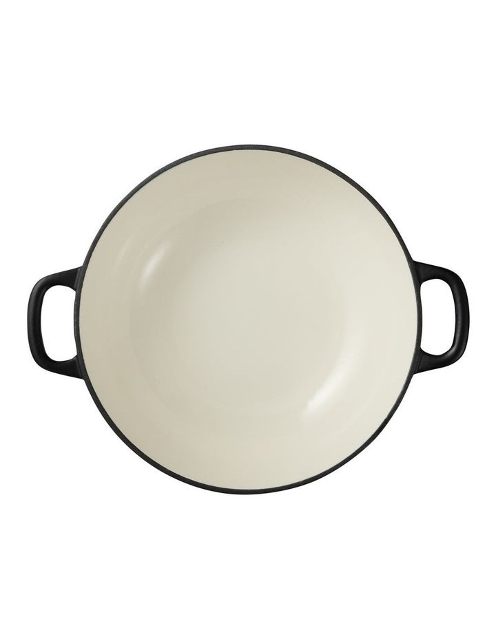 Cast Iron Round Casserole 26cm/4L in Black
