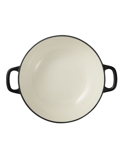 Cast Iron Round Casserole 26cm/4L in Black
