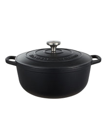 Cast Iron Round Casserole 28cm/6.2L in Black