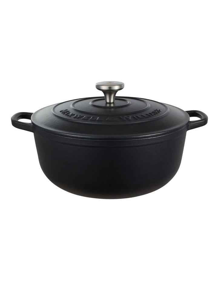 Cast Iron Round Casserole 28cm/6.2L in Black
