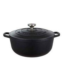 Cast Iron Round Casserole 28cm/6.2L in Black
