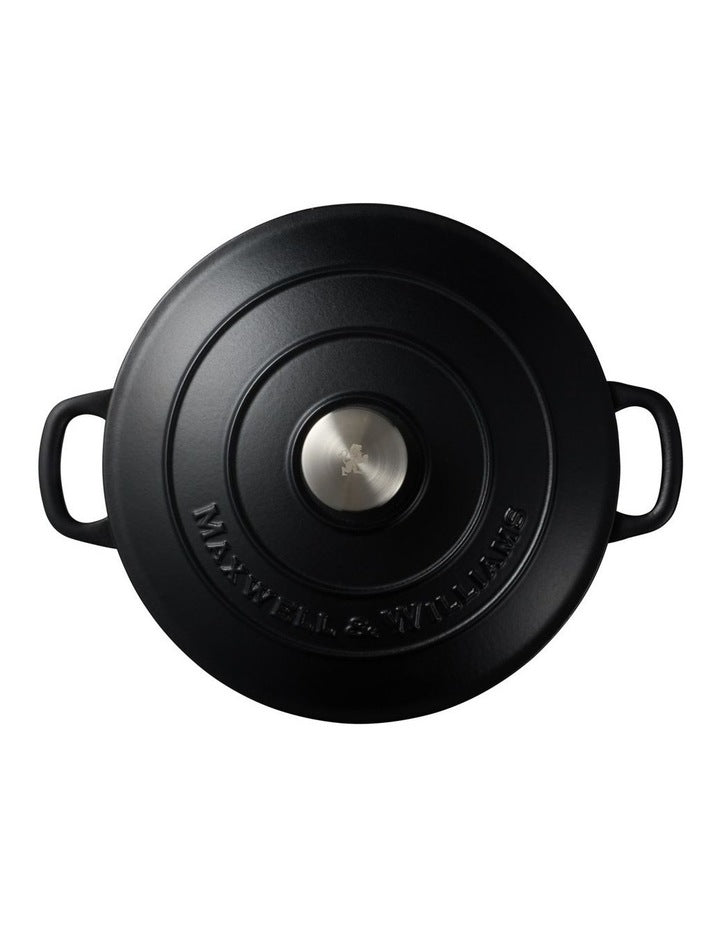 Cast Iron Round Casserole 28cm/6.2L in Black