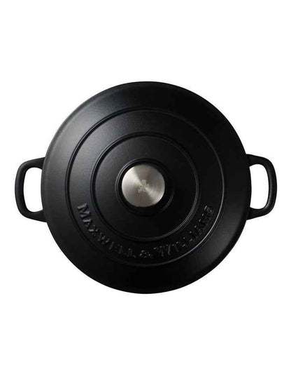 Cast Iron Round Casserole 28cm/6.2L in Black