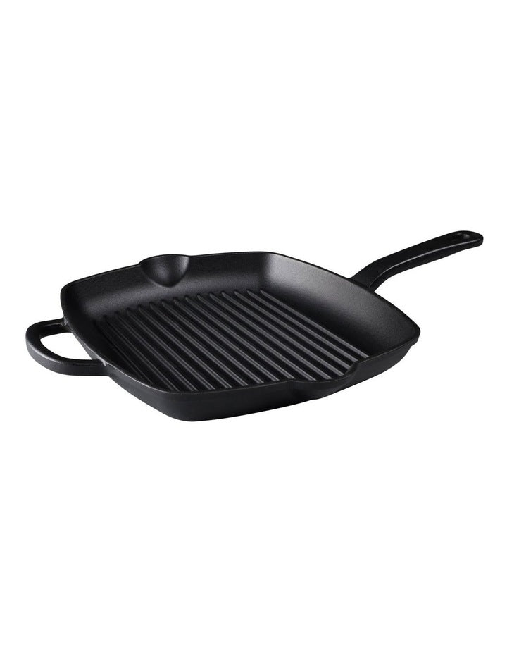 Cast Iron Grill Pan 27.5cm in Black
