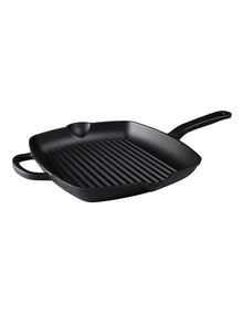 Cast Iron Grill Pan 27.5cm in Black