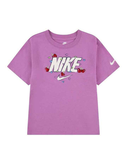 Cherry Boxy Tee in Purple