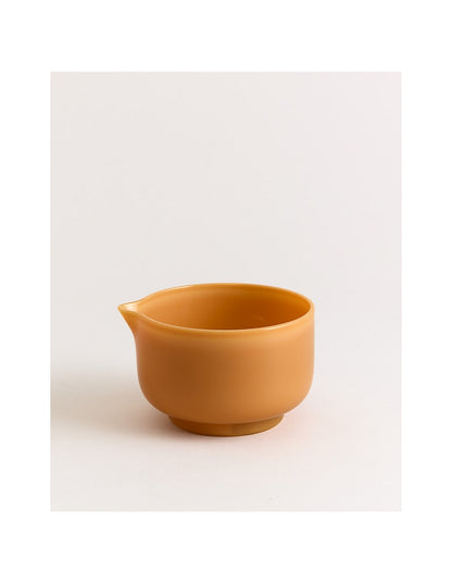 MILK GLASS MATCHA BOWL 600ML MUSTARD