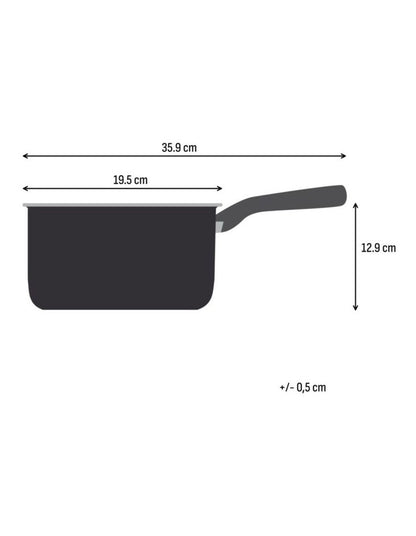 Space Excellence Induction Non -Stick Saucepan With Lid 18cm in Black