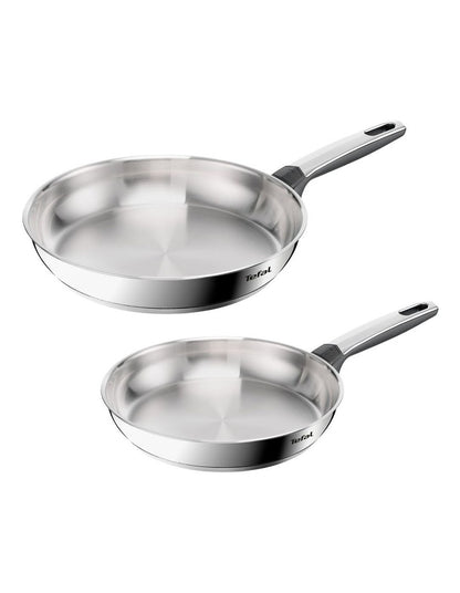 Emotion Induction Uncoated Frypan Twin Pack 24/28cm in Silver