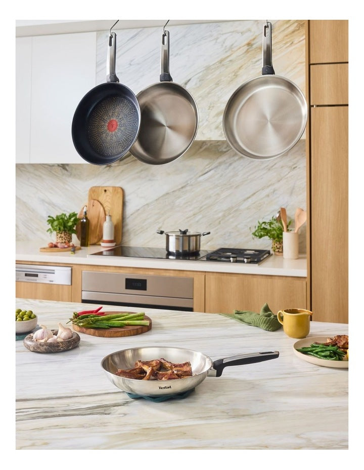 Emotion Induction Uncoated Frypan Twin Pack 24/28cm in Silver