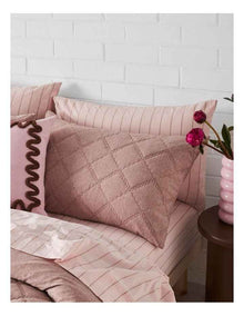 Sadie Quilted Jersey Quilt Cover Set in Pink Marle