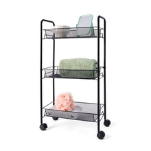 Slim Line Metal Trolley Black