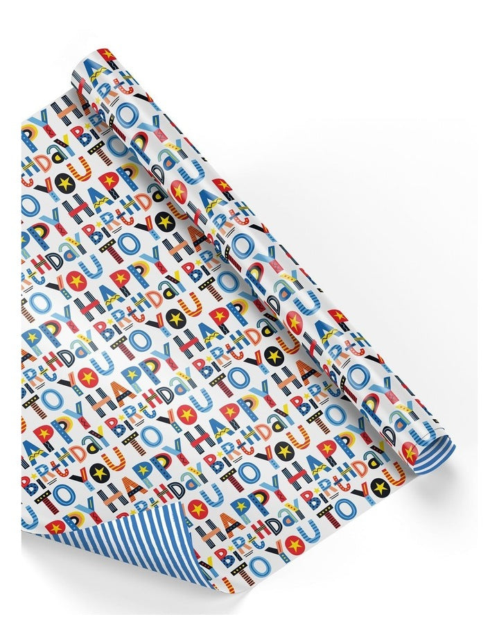 Birthday Type Roll Wrap in Multi