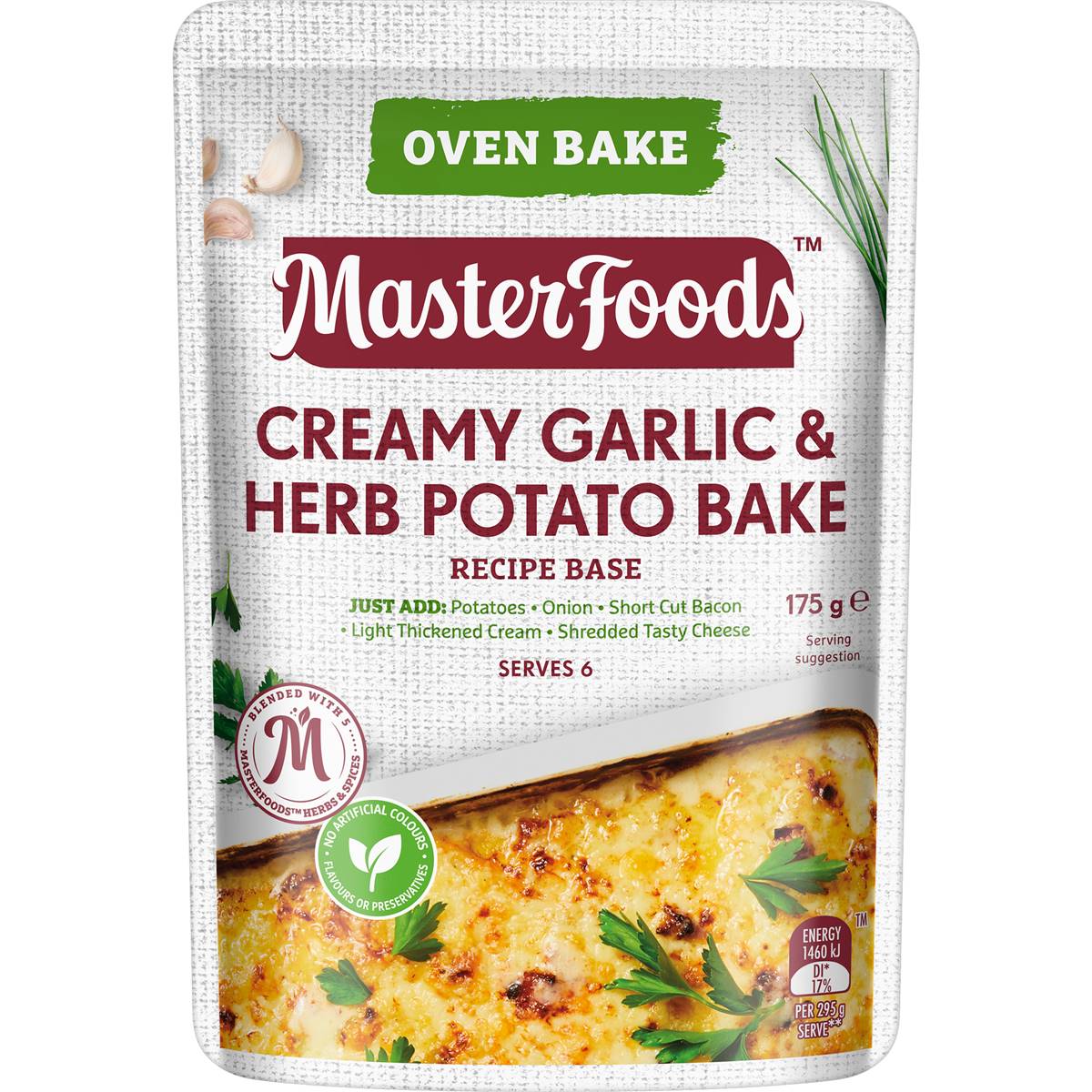 MasterFoods Creamy Herb Garlic Potato Bake 175g