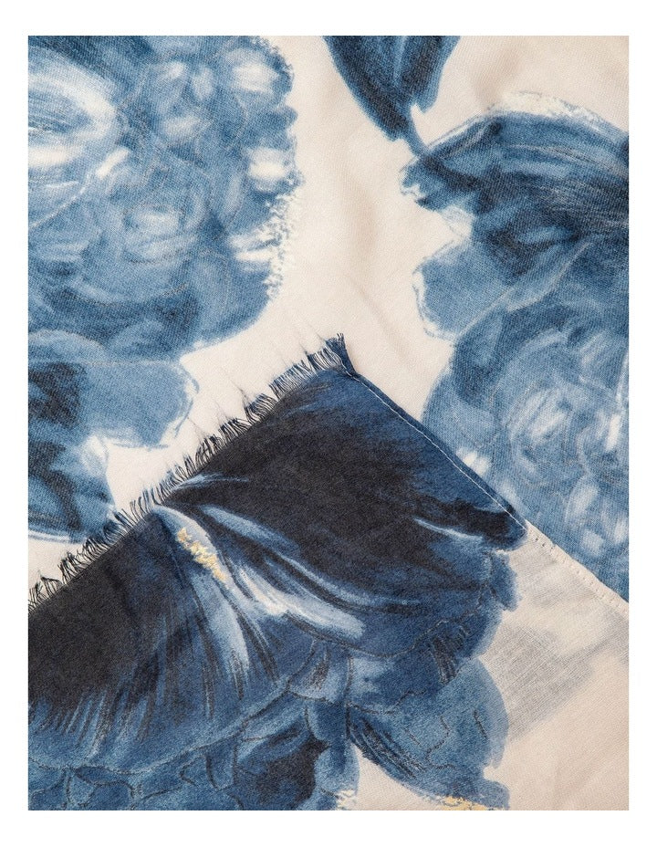 Scarf With Foil Detail in Floral Print