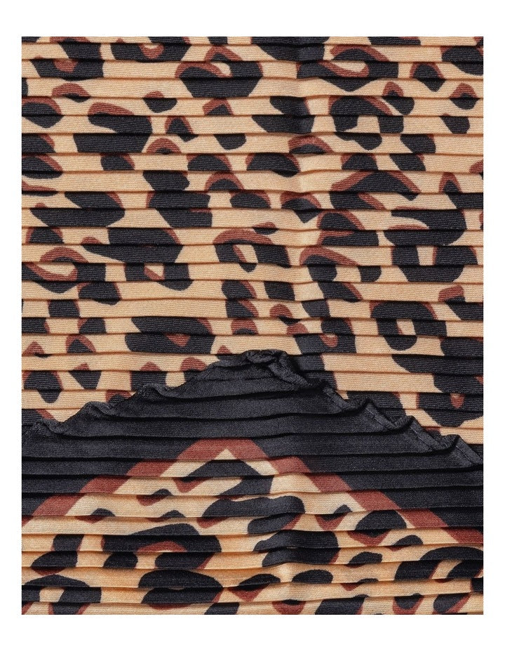 Pleated Neckerchief in Animal Print