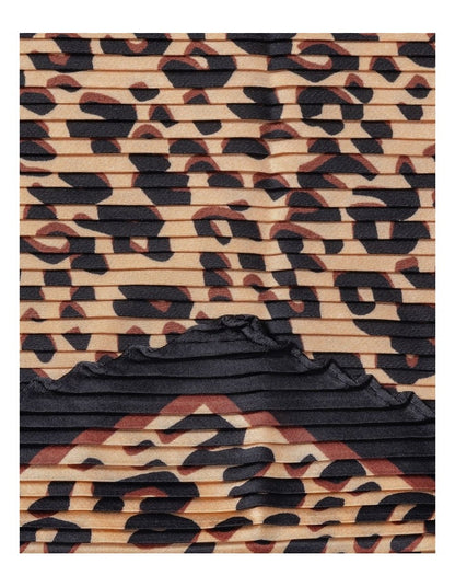 Pleated Neckerchief in Animal Print