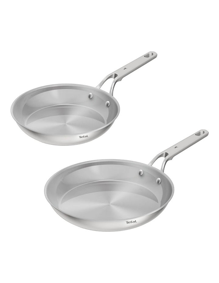 Extreme Induction Uncoated Frypans Twin Pack 24/28cm in Silver