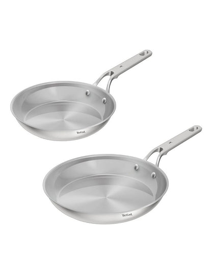 Extreme Induction Uncoated Frypans Twin Pack 24/28cm in Silver