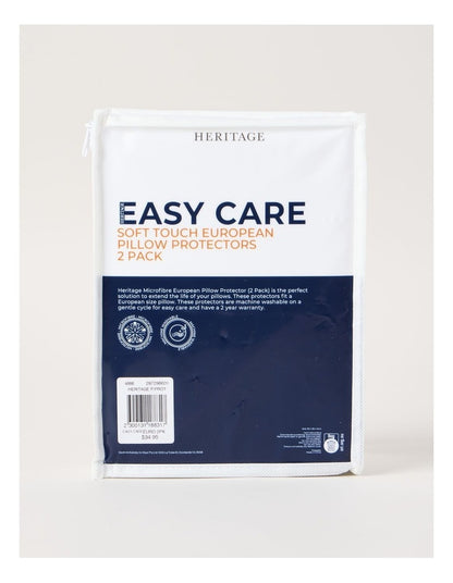 Easy Care Soft Touch Quilted European Pillow Protector 2 Pack