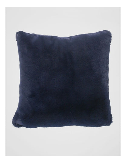 Amelie Faux Fur Cushion in Dark Blue