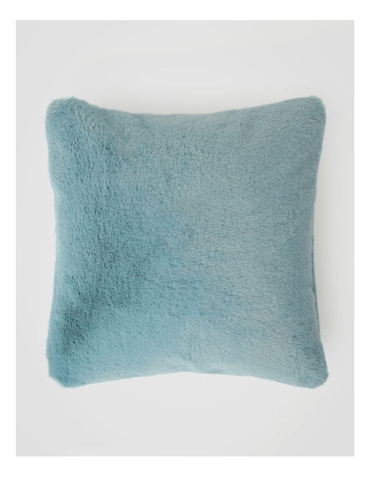 Amelie Faux Fur Cushion in Duck Egg