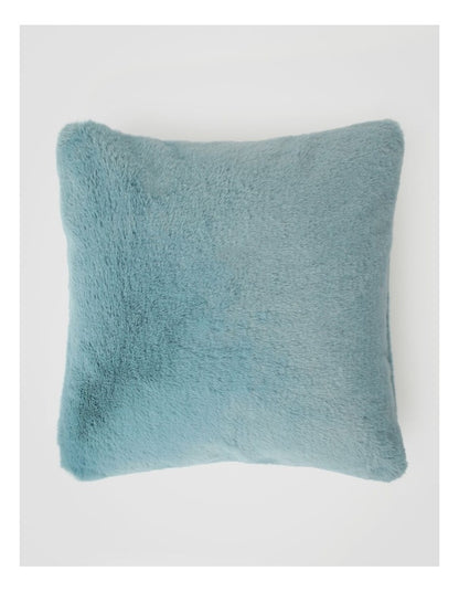 Amelie Faux Fur Cushion in Duck Egg