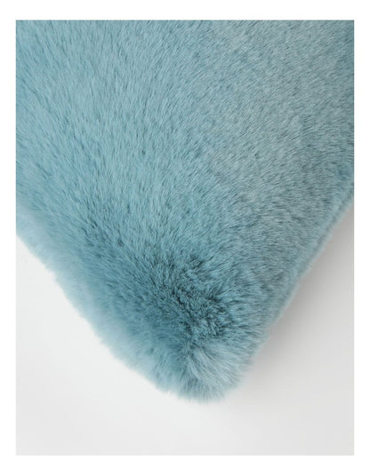 Amelie Faux Fur Cushion in Duck Egg