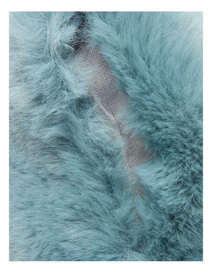 Amelie Faux Fur Cushion in Duck Egg