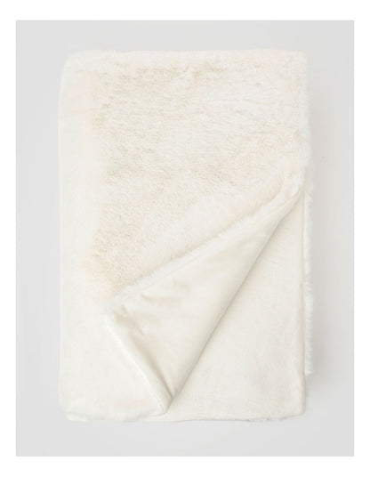 Amelie Faux Fur Throw in Creme
