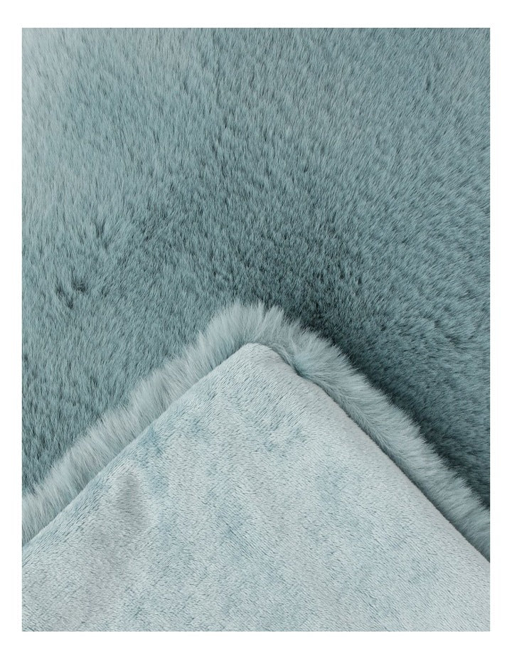 Amelie Faux Fur Throw in Duck Egg