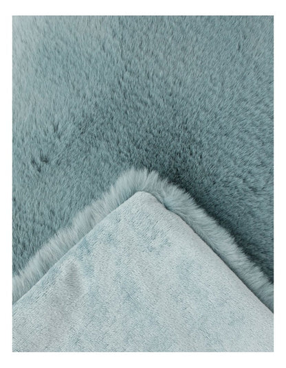 Amelie Faux Fur Throw in Duck Egg