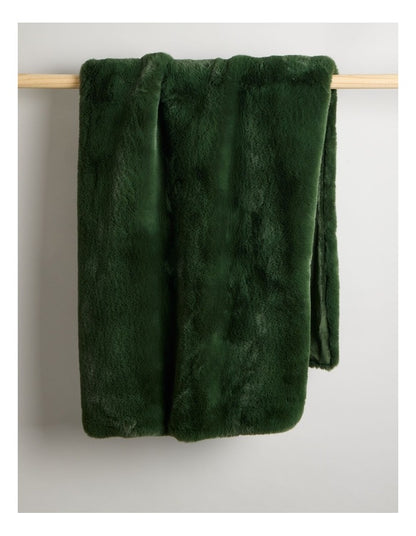 Amelie Faux Fur Throw in Fern