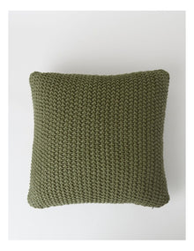 Norwood Knitted Cushion in Olive