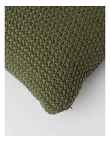 Norwood Knitted Cushion in Olive