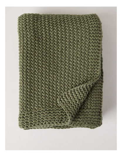 Norwood Knitted Throw in Olive