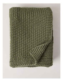 Norwood Knitted Throw in Olive