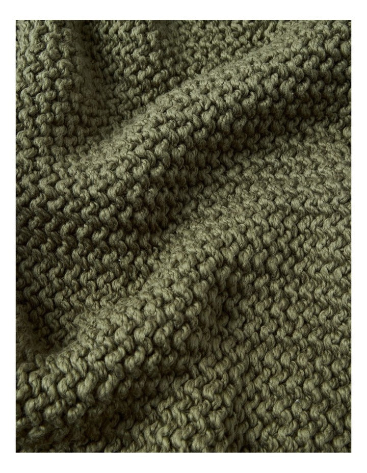 Norwood Knitted Throw in Olive