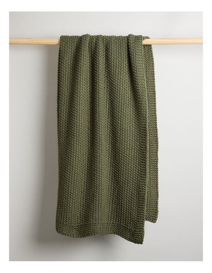 Norwood Knitted Throw in Olive