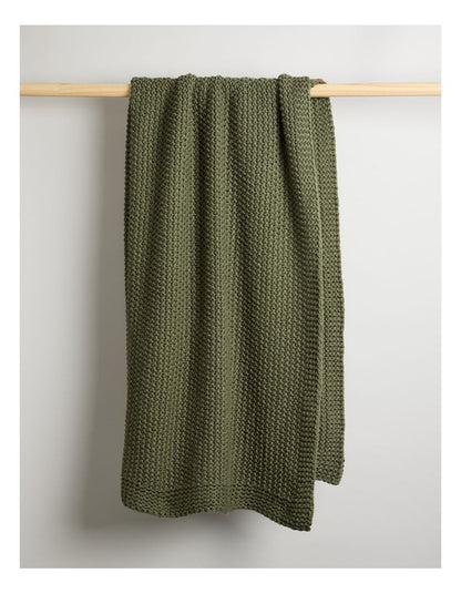 Norwood Knitted Throw in Olive